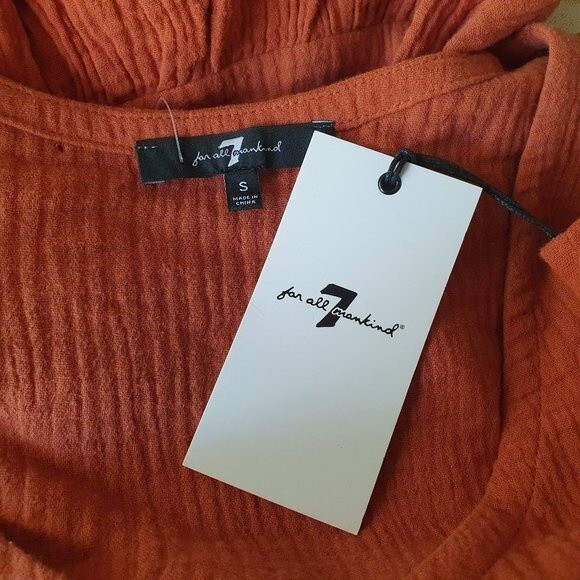 7 For All Mankind NEW Prairie Boho Tiered V-Neck Maxi Dress S - Picture 4 of 11